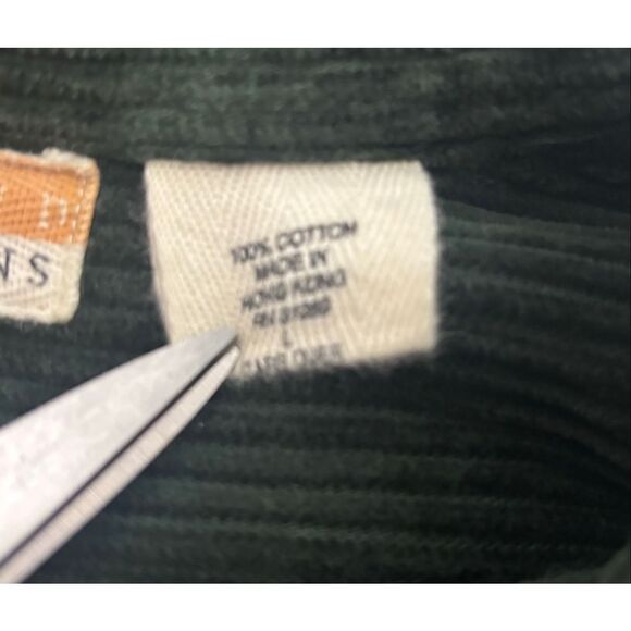 VTG Womens Weekend Provisions Corduroy Shirt Jacket L Green Shacket Button Up - Picture 6 of 7
